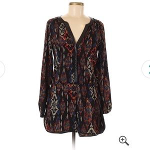 Long sleeve tribal print romper